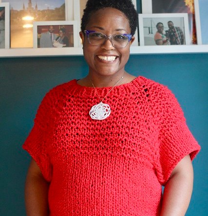 DWJ in the Trefann Sweater knit with Loopy Mango Big Cotton