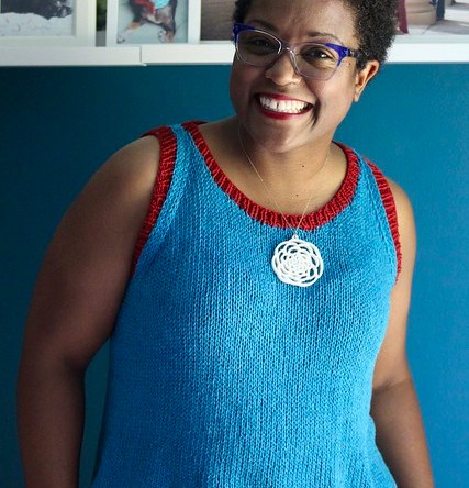 DWJ in a blue and red Togue Pond Tank