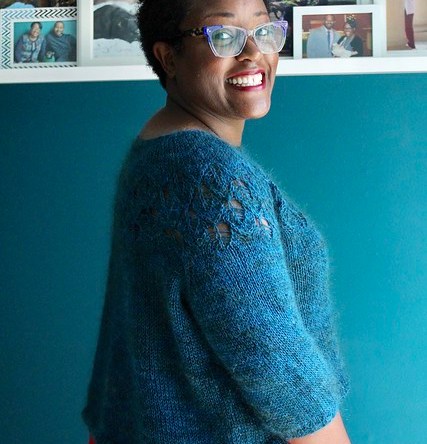 DWJ in a second Love Note sweater