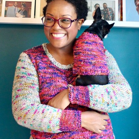 DWJ and Jellybean in matching knits