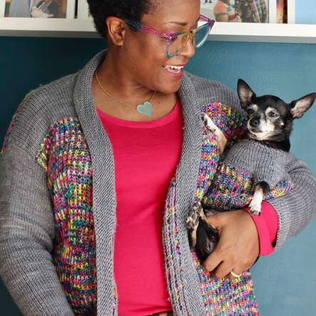 DWJ and Jellybean in matching Linus sweaters