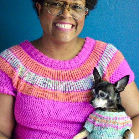 DWJ and Jellybean in coordinating Vintage '83 tops