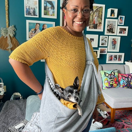 Dana and Jellybean in her sling