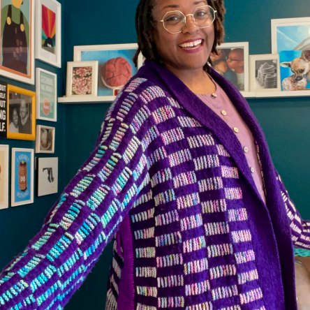 DWJ in the Painting Columns Jacket